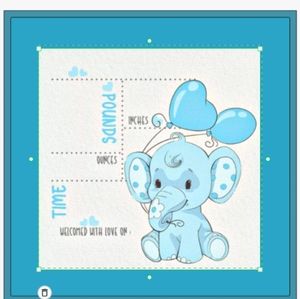 Baby boy birth chart floor pillow 26x26 inches